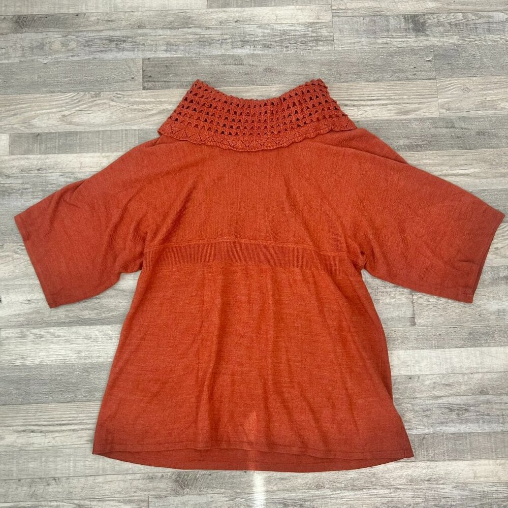 Valerie Bertinelli Rust Cowl Neck Sweater Tunic Size 3X Elbow Sleeve O44